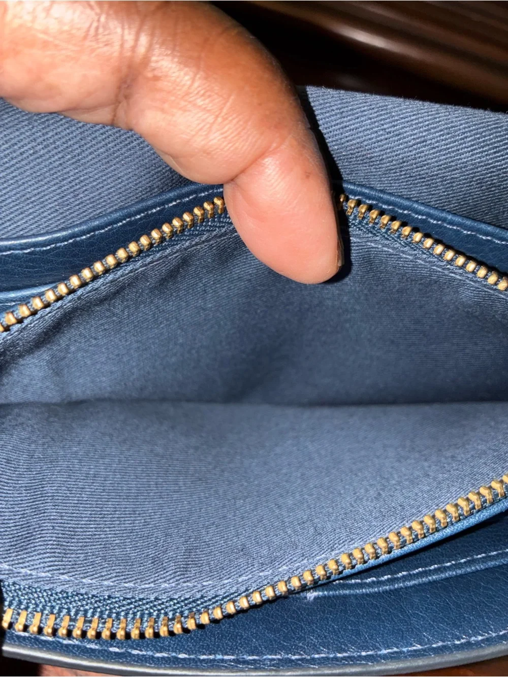 Fossil Navy Leather Wristlet Wallet
